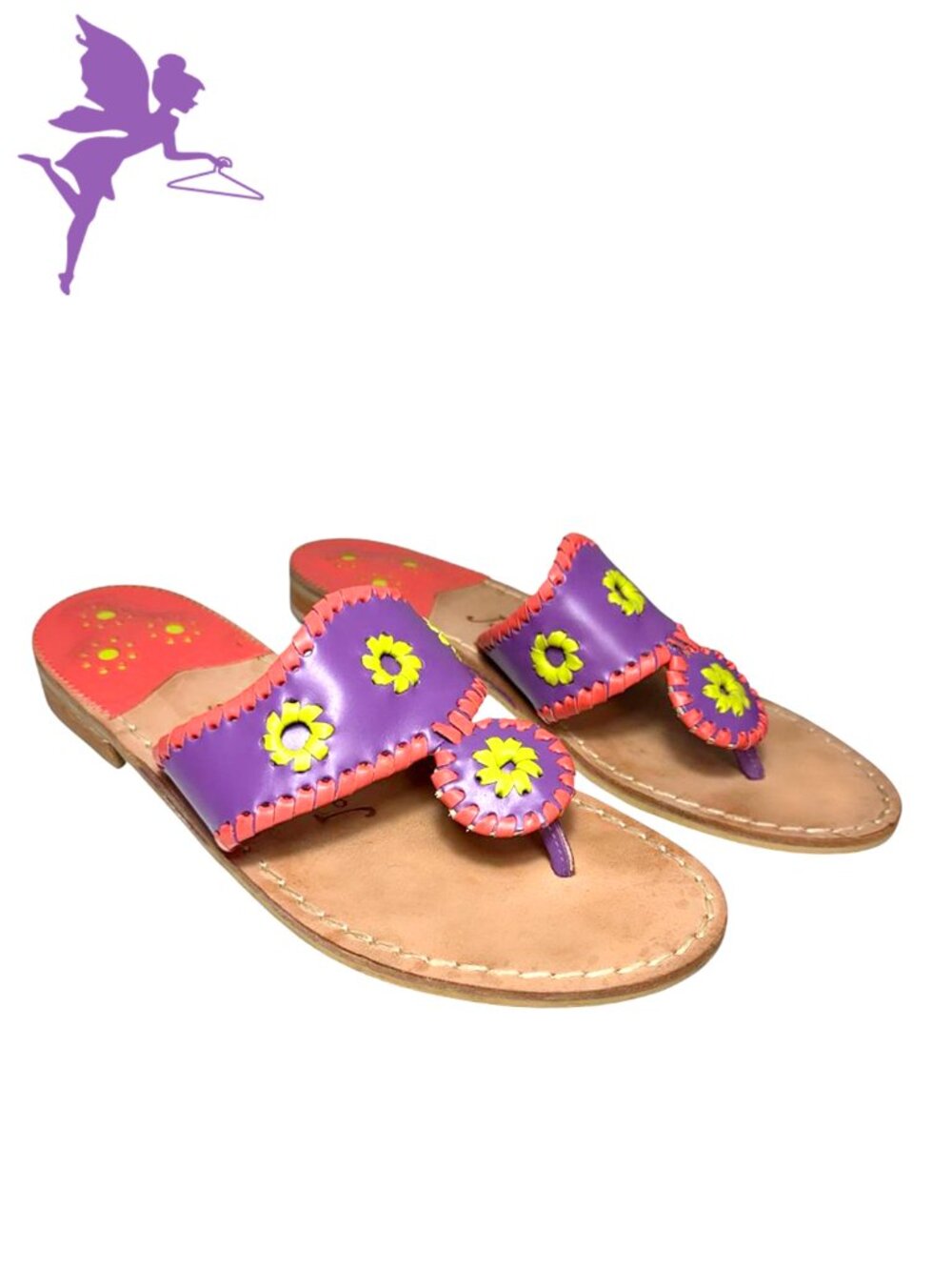 JACK ROGERS Original Jacks Multicoloured Leather Thong Dandal